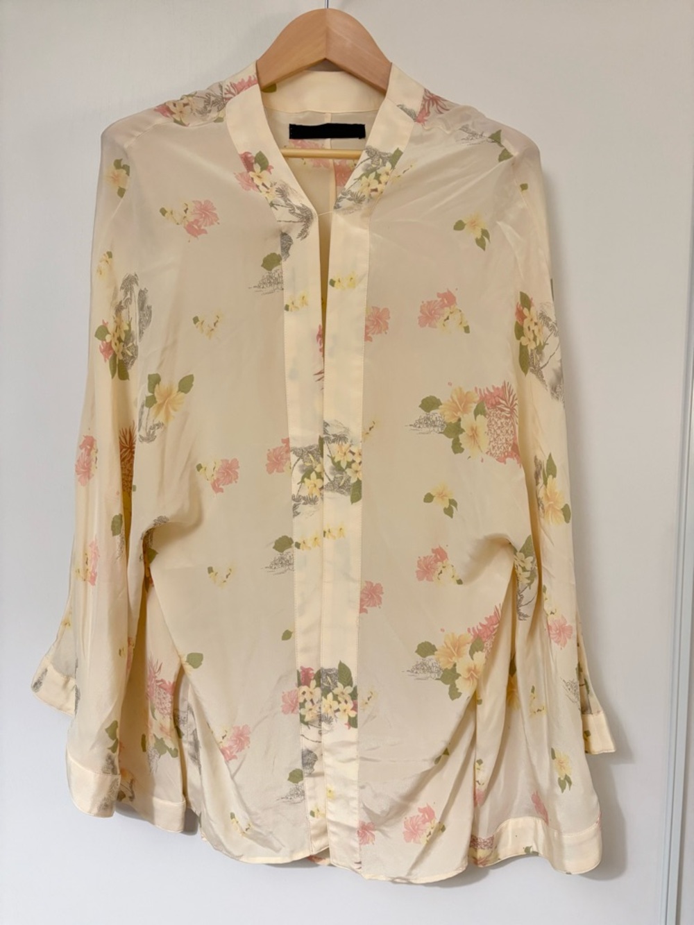 One Teaspoon Floral Silk Coverup Kimono Resort Festival Boho Rodeo Drapey - Picture 2 of 13